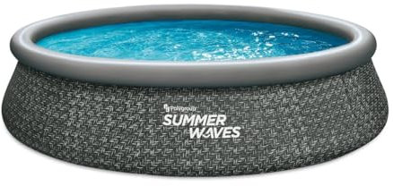 Summer Waves Pool Set Dark Herringbone 3,96m x 84cm 7147 Liter Quick Up Pool