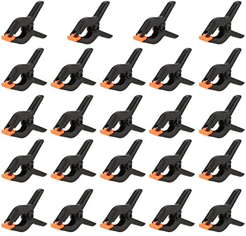 MANCHAP 24 Pack 6 Inch Plastic Heavy Duty Nylon Spring Clamps, Extra Strength Muslin Clamps for Woodworking Projects and Photography