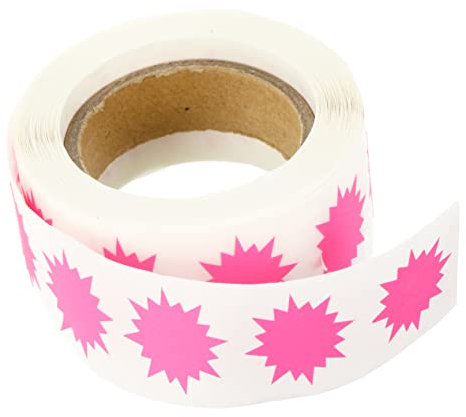 Abaodam 2 Rollen Etikettenrolle in Fluoreszierender Farbe Leuchtreklamen Scrapbooking-aufkleber Hochzeitsdekoration Hochzeitssiegeletikett Selbstklebend Laserpapier Krug Kind Fluoreszenz