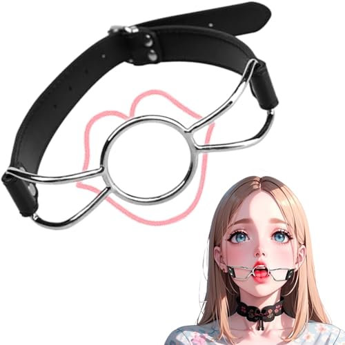 O-Ring Mundknebel Gagring, Gewalt Mund offen Spider-Gag mit RingKnebel, Ball Gag mit Verstellbaren Riemen, Fetish SM SexSpiele Ballknebel für Männer und Frauen (O-Ring Ø4,5cm)