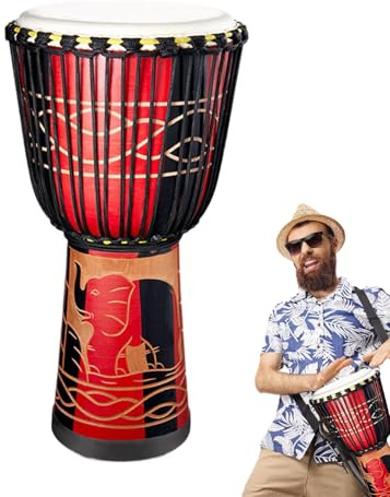 Vuxna Bongo Drums | Bongo Drums | 8 handsnidad afrikansk trumma | Slaginstrument för musikverktyg för föreställningar, aktiviteter, musiklektioner