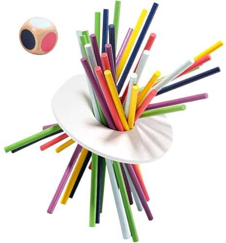 REGAPOG Jeu de Mikado - Bâtonnets Colorés pour de Réflexion et d'Adresse - Mikado Jeu Stick : Le de bâton Idéal pour Toute la Famille