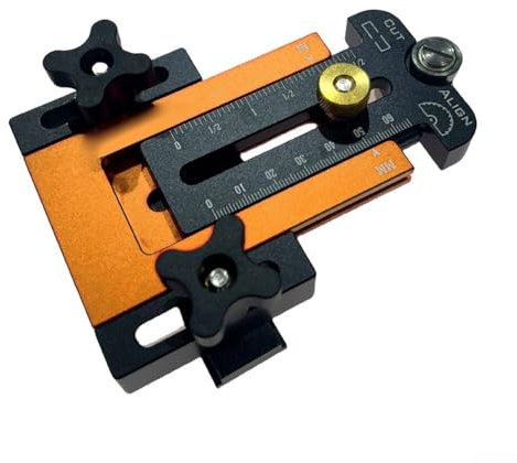 Guida di taglio per sega da tavolo, guide per sega da tavolo, con limite regolabile, metrica, bilance imperiali, sistema di scorrimento a doppio cuscinetto superiore e inferiore (D)