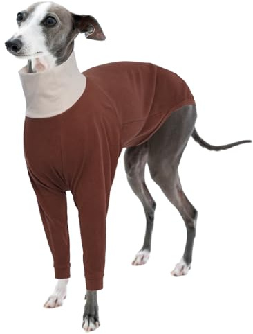 Greyhound jumper fleece, hundtröja medium för whippets pullover Greyhound pyjamas Lurcher skjorta fleece whippet pyjamas hundtröjor (brun, M)