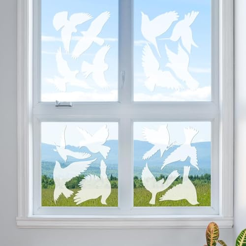 Barlone Window Stickers, Bird Protection, Pack of 16 Bird Stickers for Window Panes, Self-Adhesive Window Stickers for Glass Panes, Prevent Bird Strikes on Doors and Windows, Glass Decor