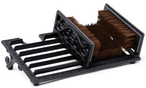 Geelin Cast Iron Boot Brush Scraper Outdoor, Vintage Heavy Duty Shoe Scraper Brush, Angled, for Porch Entryway Farmhouse