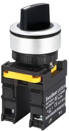 1 PZ 30mm Selettore Manopola Interruttore LED 1NO/2NO/1NO1NC 2/3 Posizione Autobloccante Momentaneo Rotativo on/off Interruttore con Luce 12V 24V 220V10A(No Light,2NO_3 POSITION SELF-LOCK_220 V)