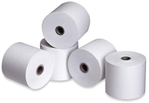 Lot de 50 rouleaux de papier thermique homologués 80 mm x 80 m, Diamètre 12 mm – Enregistreur de caisse haute qualité