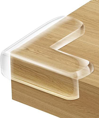 Eckenschutz (12 Stück) transparent hochbeständiges Klebegel Bester babysicherer Eckenschutz stoppt Kopfverletzungen von Kindern Tische, Möbel & scharfe Ecken Babyschutz L-Form