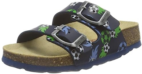 Superfit Jungen Fussbettpantoffel Pantoffeln, BLAU 8020, 27 EU