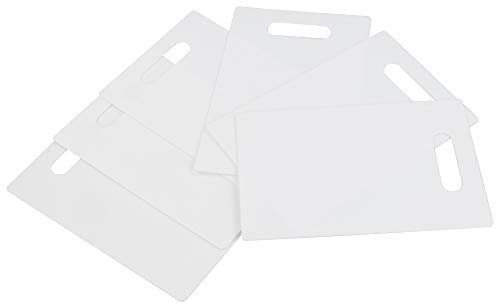 Qqbine White Chopping Board, Plastic Kitchen Cutting Board Rectangle, 6 Packs
