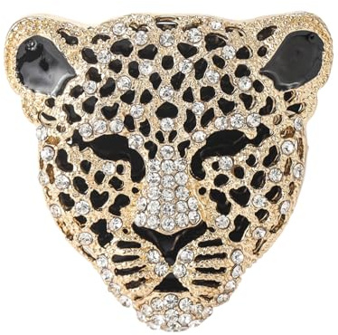 spille gioiello per vestiti Spilla in lega con testa di leopardo retrò con strass e diamanti accessori per abiti con spille animali corpetto oro