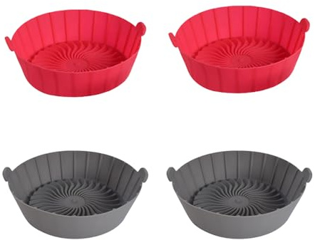 Zehan Zitong 4 PCS Accessori per Friggitrice ad Aria in Silicone,Teglia in Silicone, Accessori per Friggitrice ad Aria, Adatti per forno ad Aria, Forni Microonde