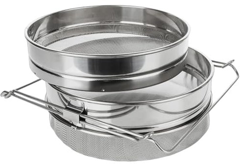 Honigsieb aus Edelstahl – Doppelsieb Honigsieb, Bienenzucht Honigfilter | Multifunktionales Honigerntefilterzubehör, verstellbare Bienenzucht Honigsieb Ausrüstung für Tee Kaffee