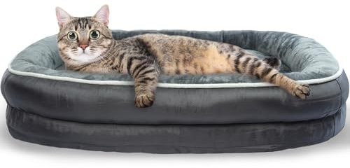 PUMYPOREITY Hundebett Kleine Hunde, Welpenbett Katzenbett Hundesofa Hundecouch Katzenkissen Katzenkorb Waschbar Hundebetten Orthopädisches Hundekissen mit Eierförmiger Kistenschaum(XS)