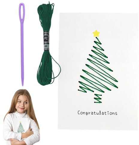 Set zum Basteln von Grußkarten, Zubehör zum Basteln von Grußkarten | Genähtes Zubehör für die Grußkartenherstellung,Tragbares Kartenzubehör, Festival-Kartenherstellungsset für Erwachsene und Kinder