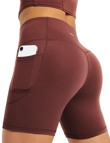 Yogaration Short Femme Sport Taille Haute avec Poches