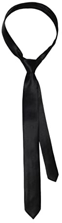 Cravate fine pour femme - Longue cravate uniforme - Couleur unie unie - Cravate formelle noire