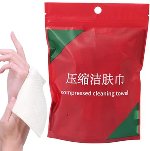 kinrguiyuez Komprimierte Gesichtshandtücher, 20 x komprimierte Gesichtshandtücher, Reise-Waschlappen, leicht, sehr saugfähig, einzeln verpackt, für, Outdoor-Camping