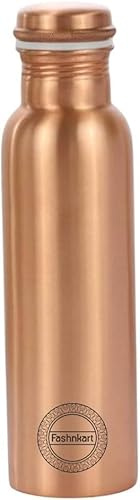 Fashnkart Bottiglia di rame puro martellato bottiglia di acqua yoga ayurveda benefici per la salute brocca rame a prova di perdite 750 ML