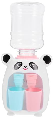 BESPORTBLE Mini Boys and Girls Water Dispenser Toy Small Panda Water Fountain Dual Spouts Press Button Design Pretend Play for Toddlers Home Scene Mini Drinking Fountain