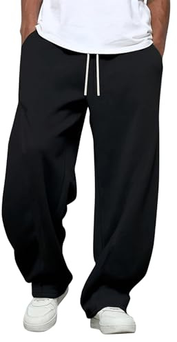 Pantalon Chandal Hombre Anchos Running Popular Pantalones Hombre Otoño Termico Ropa Deportiva De Cintura Clásico Pantalón Yoga Invierno Jogger 2#Negro XXL