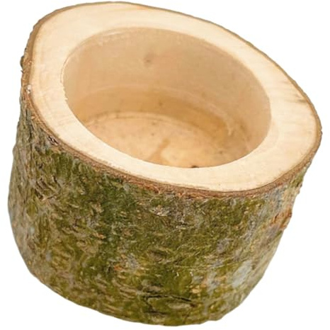 Toddmomy Cuenco de Madera para Hámster y Chinchilla Lavable Adorable Tazón para Comida de Pequeños Roedores Ecológico y Práctico para Conejos y Mascotas Pequeñas