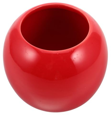 JECOMPRIS Jarrón Esférico de Cerámica Roja para Flores, Florero Decorativo Minimalista y Moderno Adecuado Decoración Diaria del Hogar