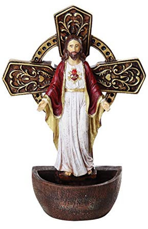 du Sacré-cœur de Jésus Bénitier religieux Sacrement Décoration murale 17,1 cm
