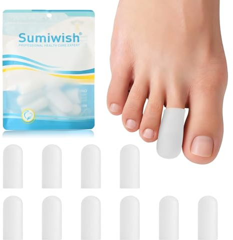 Sumiwish Proteggi Dita Piedi Toe Protector - 10 Pack per alluce, copridita, protezione alluce per alleviare il dolore, unghie mancanti o incarnite, calli, duroni, vesciche, dita a martello