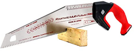 Multi Pull Saw PRO Sierra de doble filo japonesa - 30 cm 14 Dientes por Pulgada y ángulo único 17 cm 22 Dientes por Pulgada- Extractor de clavos y martillo. (Roamwild Multi-Pullsaw PRO)