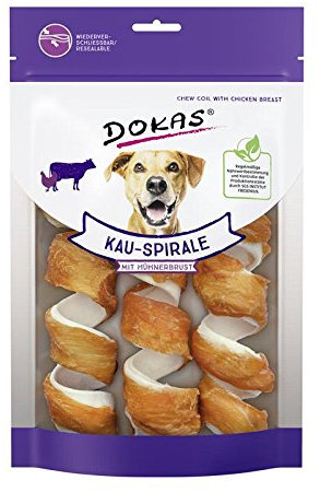 Dokas Hunde Snack Kauspirale Hühnerbrust | 8x110g Hundesnack