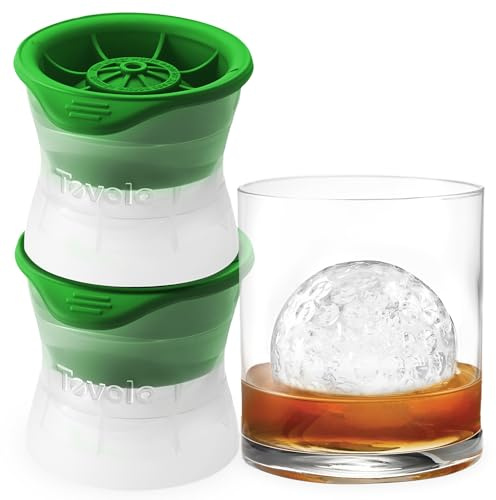 Tovolo Golf Ball Ice Cube Molds Set of 3 Large Craft Ice Sphere Molds for Whiskey Bourbon Cocktail Drinks, Easy Fill Quick Release Dishwasher Safe Golf Ice Mold, Fun Gift Ideas for Fathers & Golfers