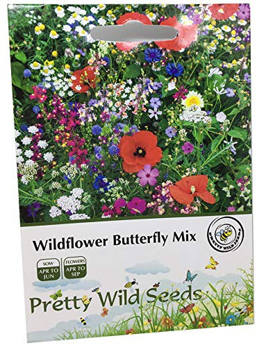 1 Packet (10g) UK Wild Flower Seed Mix Annual & Perennial Meadow Plants Attracts Bees & Butterfly (10g) Wildflower Seeds Only Sold by Pretty Wild Seeds