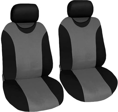 Susy Shop Coprisedili coppia anteriore universali in poliestere adattabili a tutte le auto con sedili standard No Suv - modello R1 (Grigio)