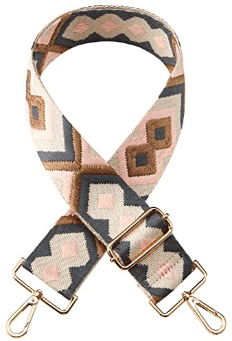 Dresime Correa Ajustable de Repuesto para Bolso De 3,8cm De Ancho, 80-130cm, Con MosquetóN Universal, Accesorios De Bandolera De Bricolaje A, Negra & Colorido