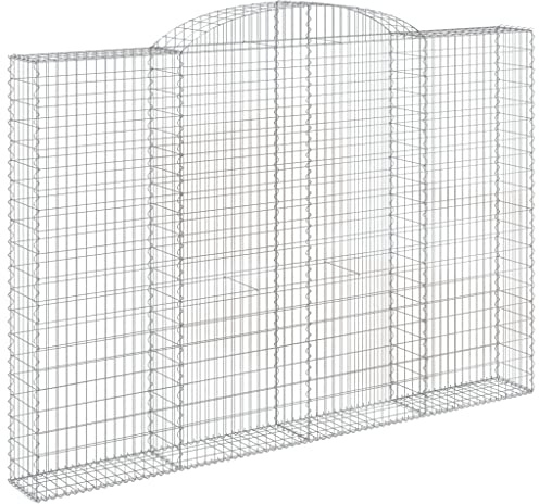 vidaXL Cesta gaviones Forma Arco Hierro galvanizado 300x30x200/220 cm, gaviones, Jaula de gaviones, Cesta de Muro de gaviones, Muro de gaviones