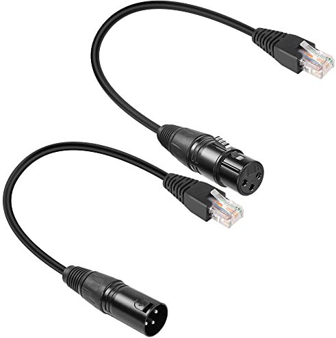GELRHONR 3pin XLR auf RJ45 Stecker Adapterkabel, XLR Buchse auf RJ45 Netzwerkstecker Verlängerungskabel Verwenden Sie Cat5 Ethernet für DMX-CON Controller Series-1,1Ft
