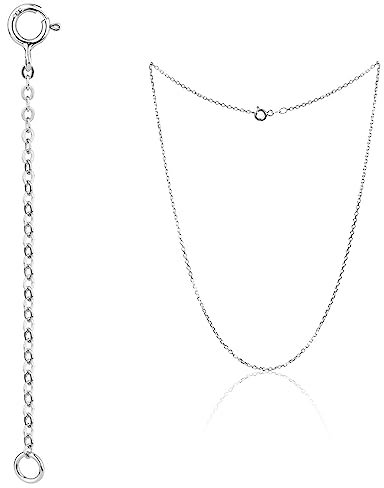 1 Pieza Cadena De Extensión,Extensor De Collar Extensión,Extensor De Cadena Para Collar Pulsera Tobillera Cadena,Plata De Ley 925 Cadena Extensora Para DIY Fabricación De Bisutería,12cm