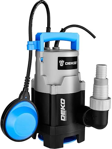 DEKO Pompa sommergibile per acqua 400W/8000 L/H con interruttore a galleggiante per piscina, vasca e irrigazione da giardino e cavo lungo 4,9 m