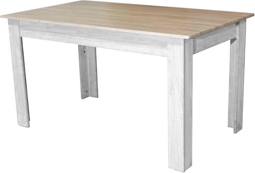 DUPI Mesa Comedor Aitana con Estructura y Tapa Superior de Madera (Taupe/Blanco, 110x70)