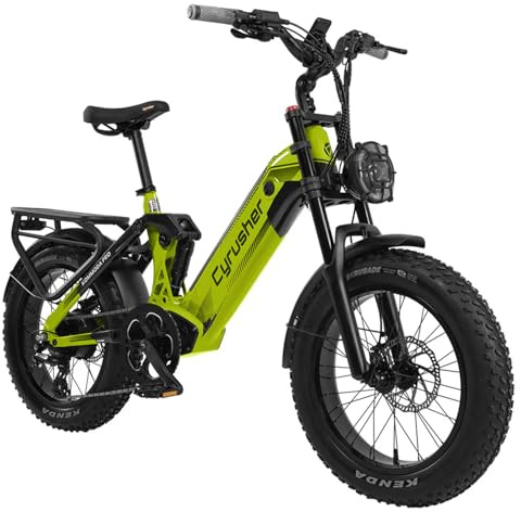 Extrbici Vélo Électrique en Aluminium Kommodapro 20Pouces, 250W 25km/h 52V 20Ah 128km, Suspension à Air, Freins à Disque Doubles, Shi-Mano 7 Vitesses, Vert