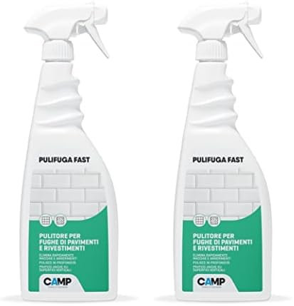 CAMP PULIFUGA FAST Limpiador de Juntas de Suelo y Paredes en Azulejos y Baldosas, Elimina Ennegrecimientos, Manchas y Moho 750 ml (Paquete de 2)
