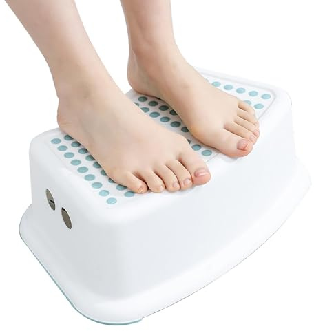 Repose-Pieds de Toilette Physiologique Antidérapant - Tabouret Marche Pied WC Robuste en Plastique pour Adultes