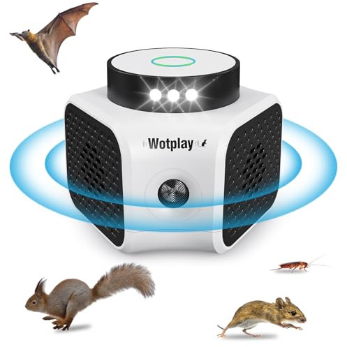 1 Pièces Ultrason Souris et Rats avec Lumière LED, Réduction Silencieuse du Bruit, Efficace à 360°Anti Souris, Piege a Souris Protection pour Le Salon à Domicile la Cuisine et la Chambre à Coucher