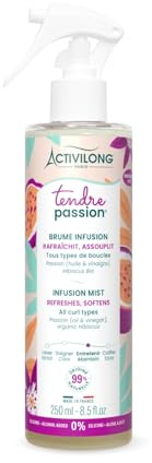 ACTIVILONG - Brume Infusion Tendre Passion - Cheveux Ondulés, Bouclés, Frisés et Crépus - Sans Silicône - Sans Alcool Ajouté - 99% d'ingrédients d'origine naturelle - Made in France - 250 ml