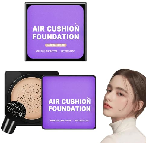 Mushroom Head Air Cushion CC Cream, Serentia Cream Flawless Radiant Skin Instantly, Matt Foundation för fet hud, BB Cream Waterproof Air Cushion, Oil Control (Natural)