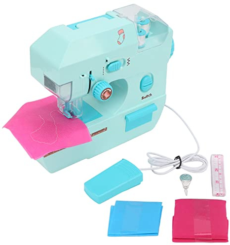 CHICIRIS Mini Machine à Coudre pour Enfants, avec Interrupteur à Pédale et Interrupteur à Bouton-poussoir, Machine à Coudre Portable pour Débutants à Partir de 3 Ans