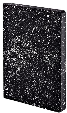 Nuuna Notizbuch A5+ | Graphic L - Milky Way | Dotted Journal | 3,5mm Punktraster | 256 nummerierte Seiten | 120g Premium-Papier | Leder schwarz | nachhaltig produziert in Deutschland