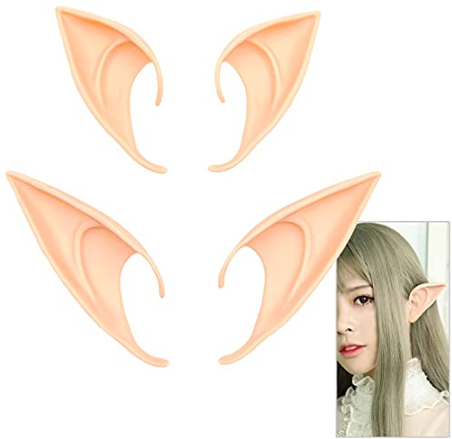 Feezi Pixie Elf Ear, Fairy Ears, Cosplay Halloween Party Live broadcast Props, Anime Party Dress Up Costume, Masquerade Ball Elven Vampire Ears(2 Pair)
